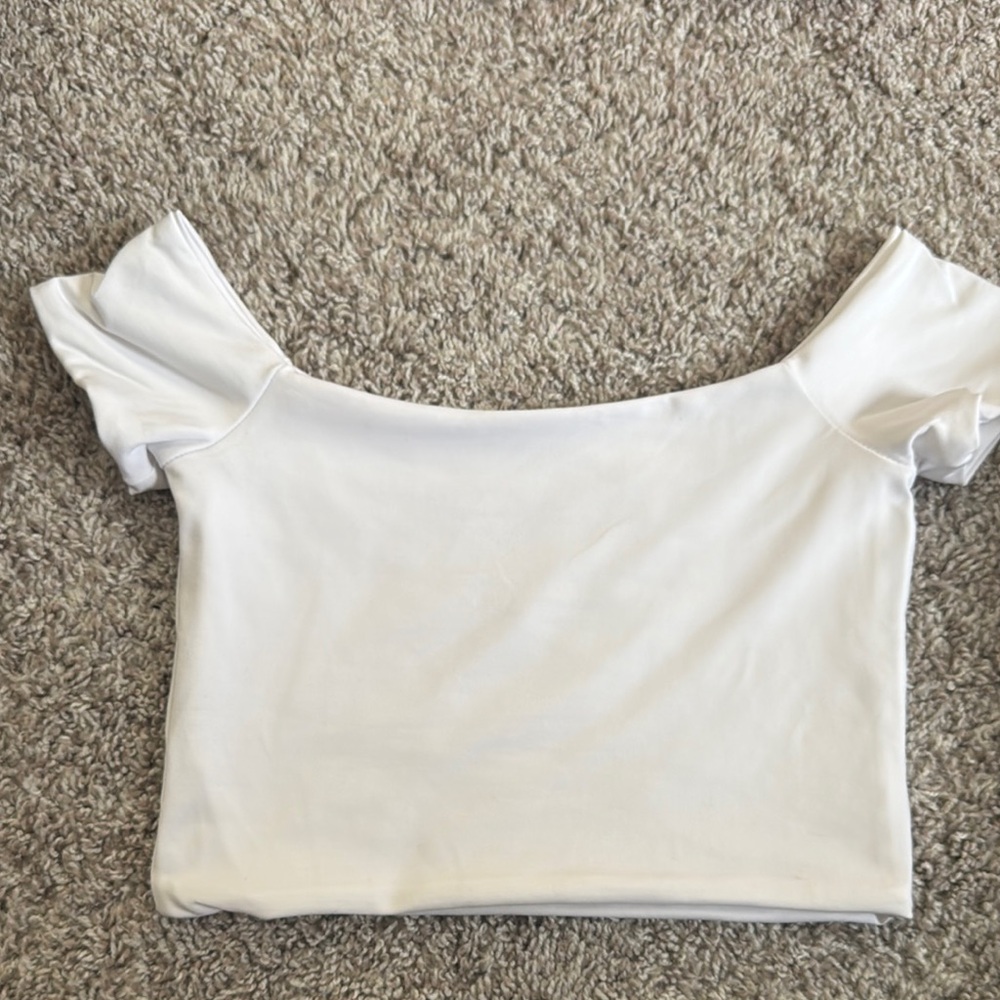 White Cap Sleeve Crop- Five Dancewear PA